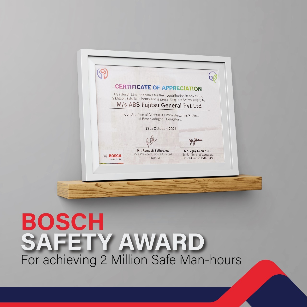 Bosch Safety Award-ABS Fujitsu General